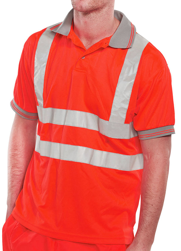 Beeswift Short Sleeve Hi-Vis Polo Shirt. (Each)