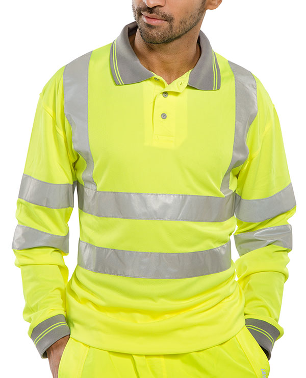 Beeswift Long Sleeve Hi-Vis Polo Shirt. (Each)