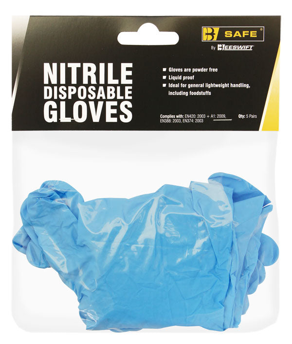 Nitrile Disposable Glove. Pack Of 5 Pairs.
