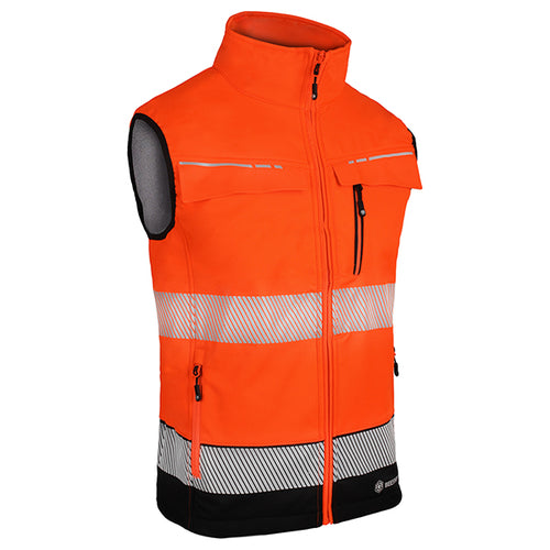 Beeswift Deltic Two-Tone Hi-Vis Softshell Rail Bodywarmer. (Each)