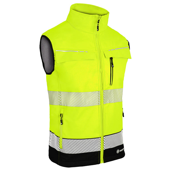 Beeswift Deltic Two-Tone Hi-Vis Softshell Rail Bodywarmer. (Each)