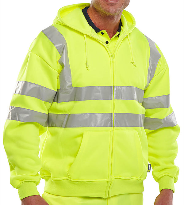 Beeswift Essential Hi-Vis Zipped Hoodie. (Each)