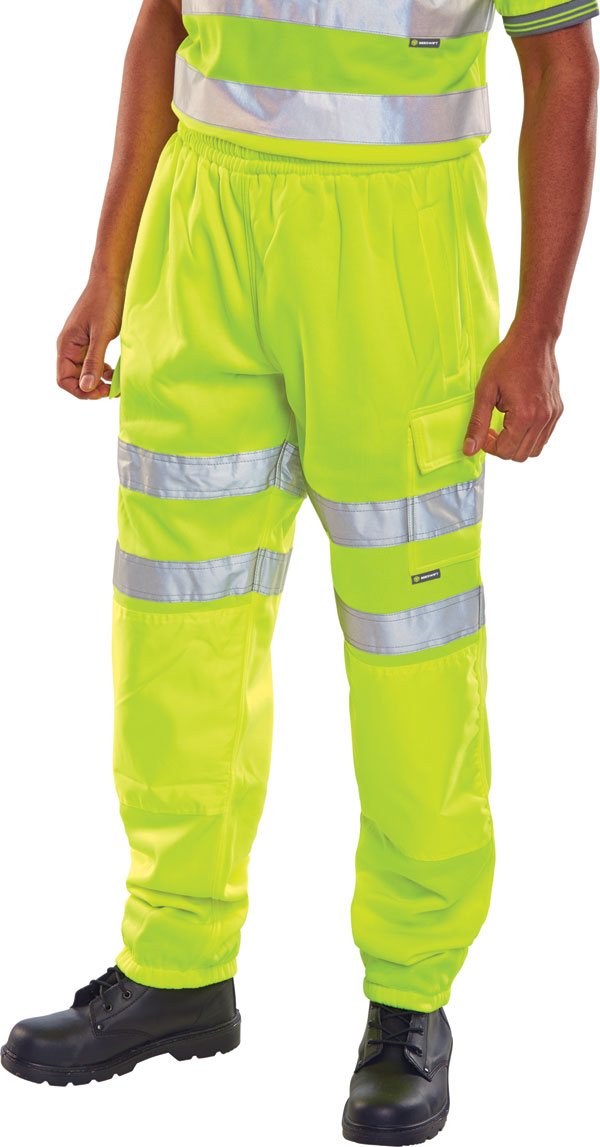 Beeswift Fleece Jogger Hi-Vis Trousers. (Each)