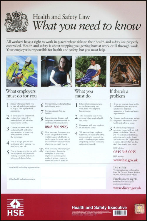 Health & Safety Law Poster Pvc. (Each)