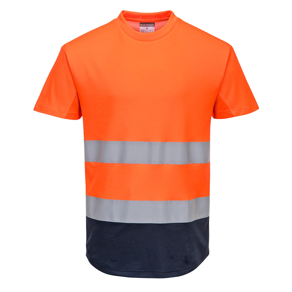 Portwest Hi-Vis Contrast Mesh Insert T-Shirt S/S 