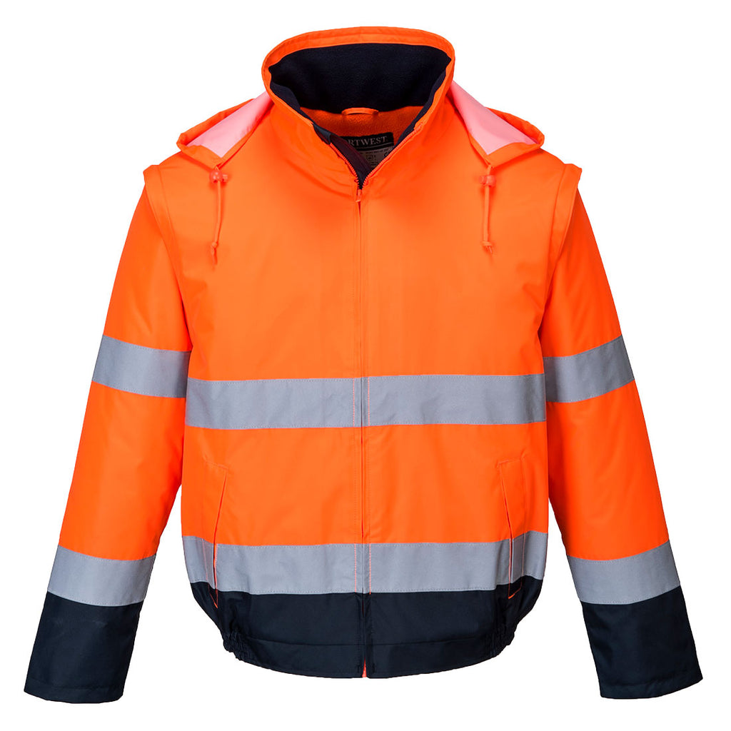 Portwest Hi-Vis 2-in-1 Contrast Essential Lite Bomber Jacket 