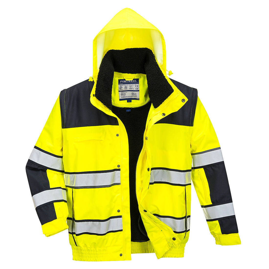 Portwest Hi-Vis 3-in-1 Contrast Winter Bomber Jacket - Style C466