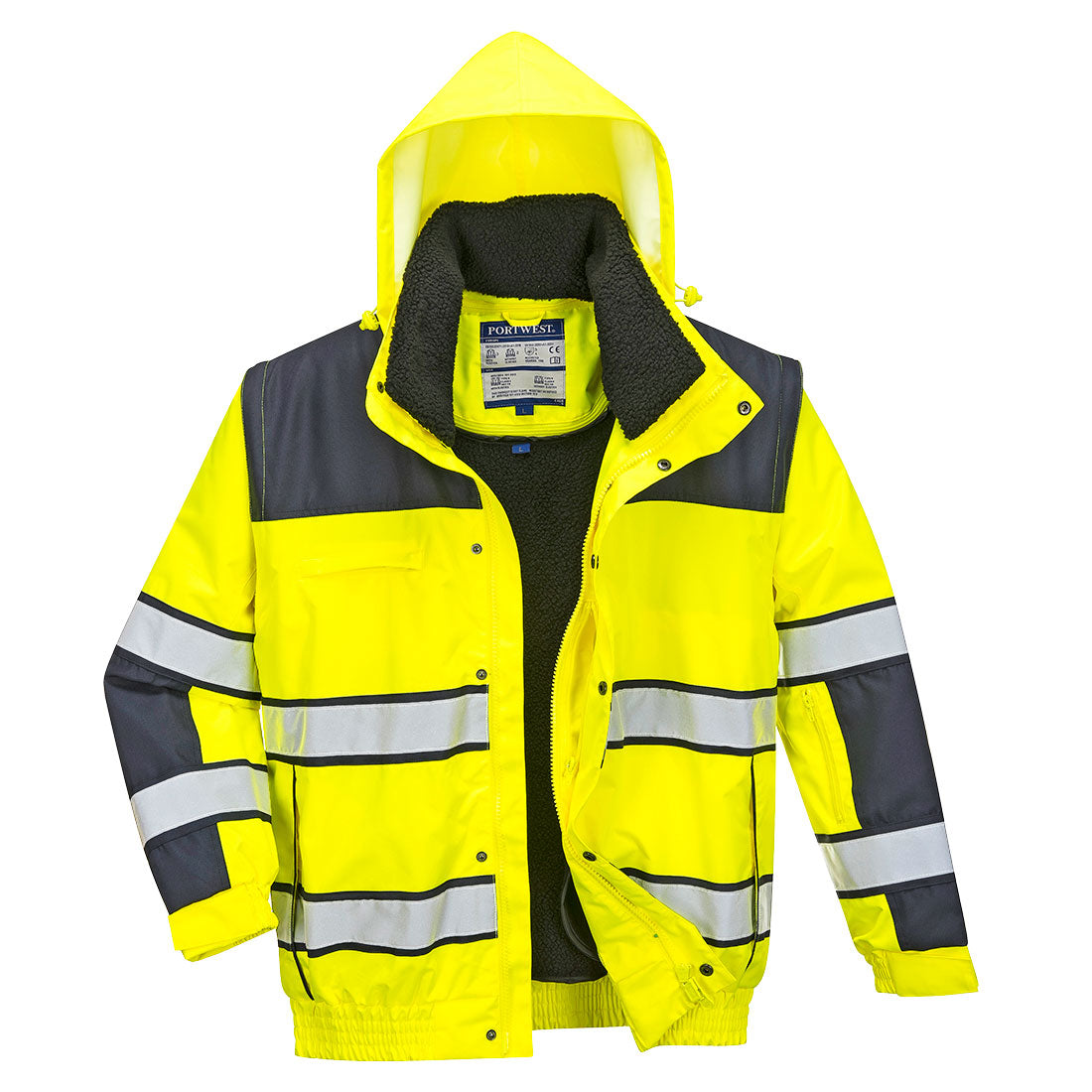 Portwest Hi-Vis 3-in-1 Contrast Winter Bomber Jacket - Style C466
