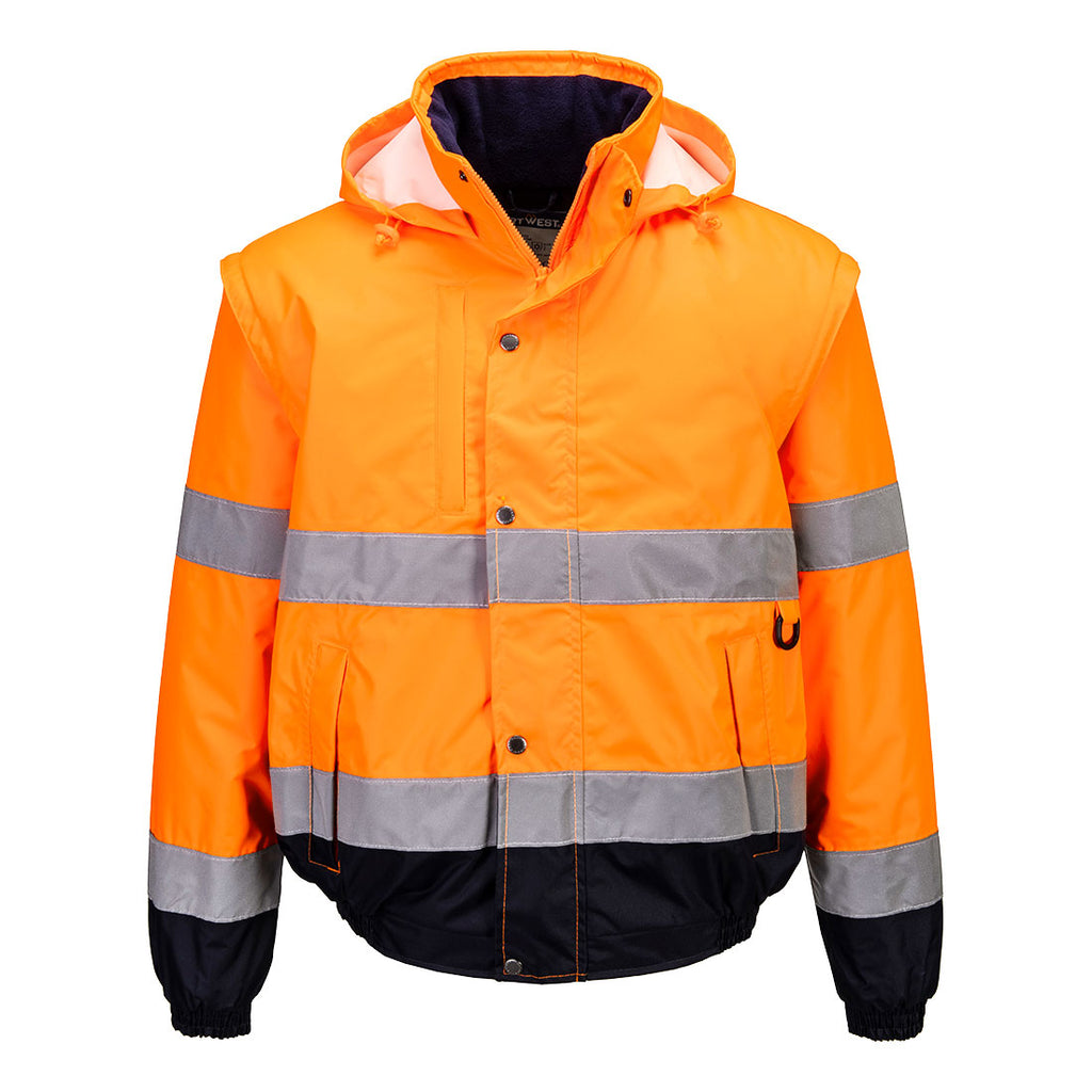 Portwest Hi-Vis 2-in-1 Contrast Bomber Jacket 