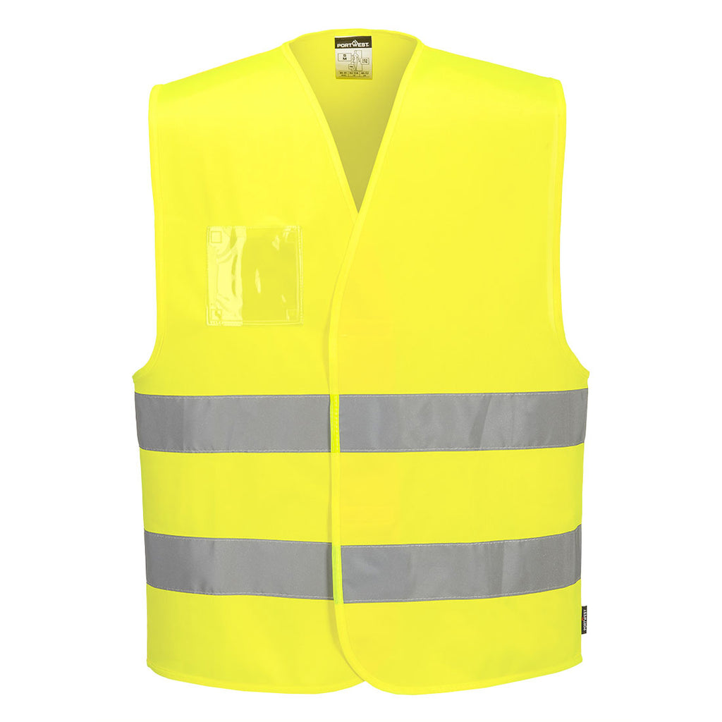 Portwest Hi-Vis Two Band Dual ID Holder Vest 
