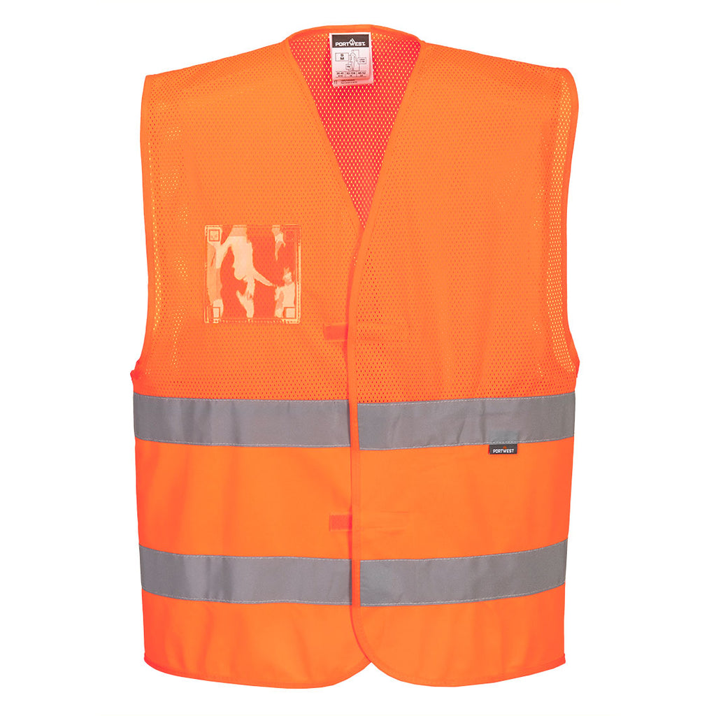 Portwest Hi-Vis Half Mesh Two Band Vest 