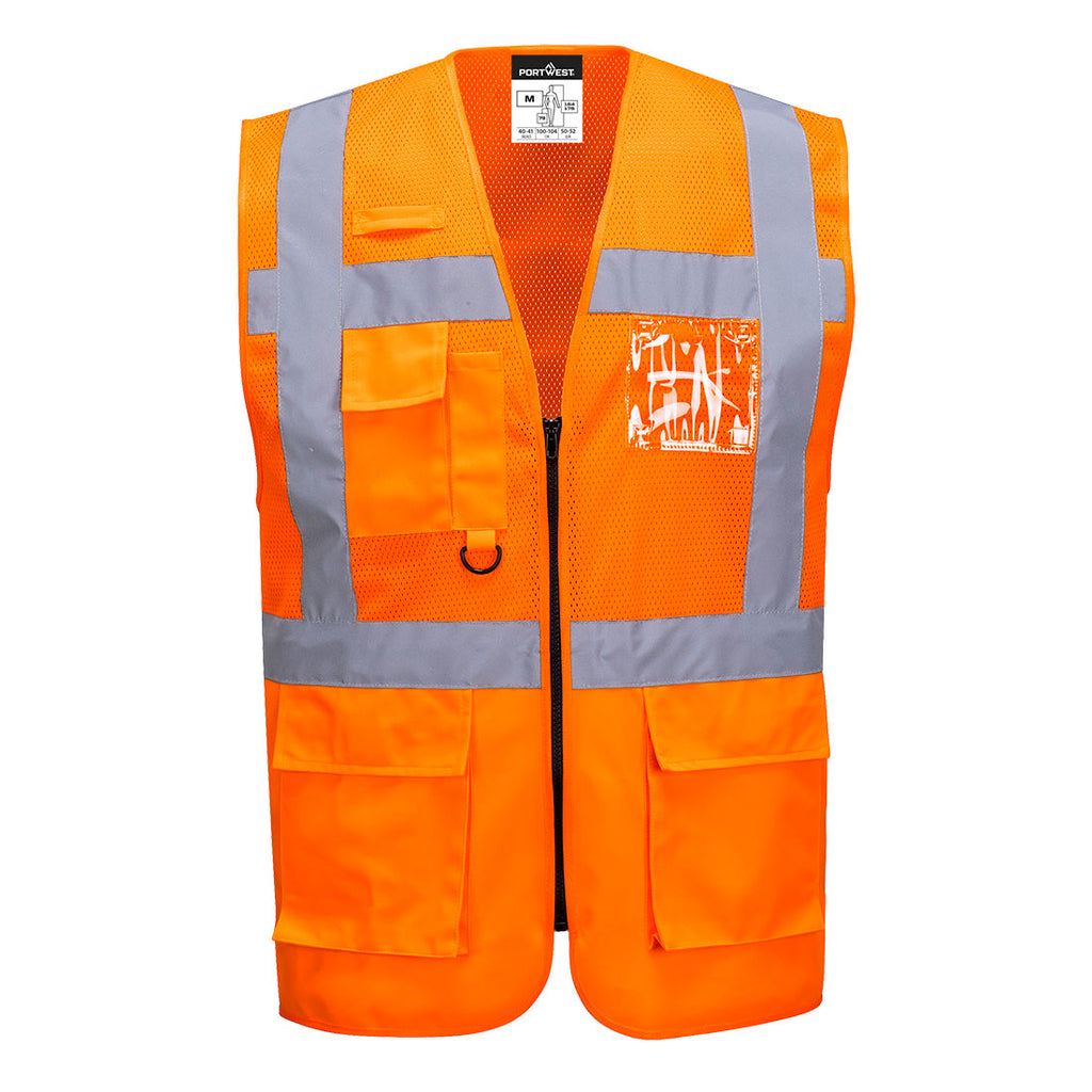 Portwest Madrid Hi-Vis Half Mesh Executive Vest - Style C496