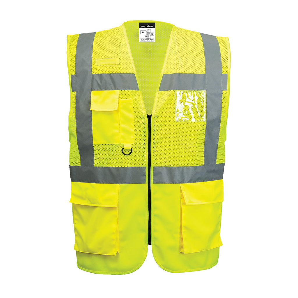 Portwest Madrid Hi-Vis Half Mesh Executive Vest - Style C496