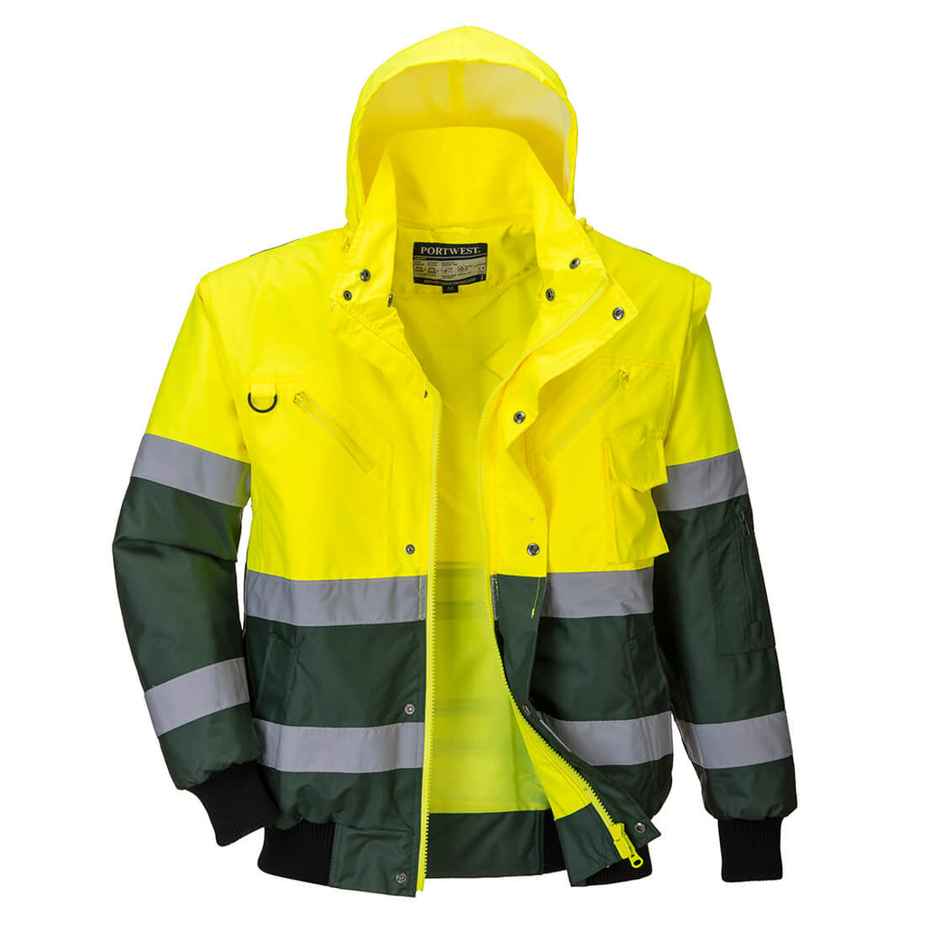 Portwest Hi-Vis 3-in-1 X Back Contrast Bomber Jacket 