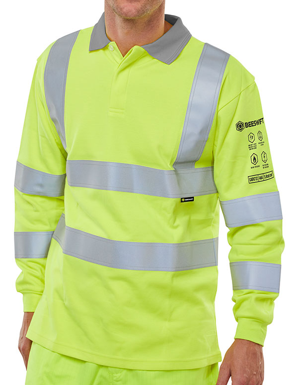 Beeswift Arc Compliant Hi-Vis Anti-Static Polo Shirt. (Each)
