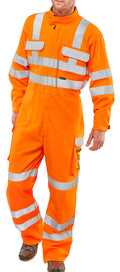 Beeswift Arc Compliant Hi-Vis Rail Spec Boilersuit. (Each)