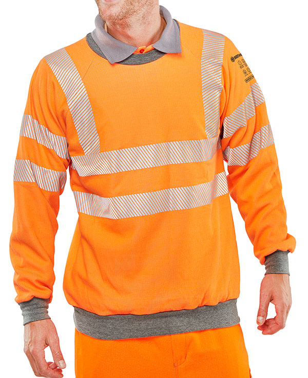 Beeswift Arc Compliant Hi-Vis Rail Spec Sweatshirt. (Each)