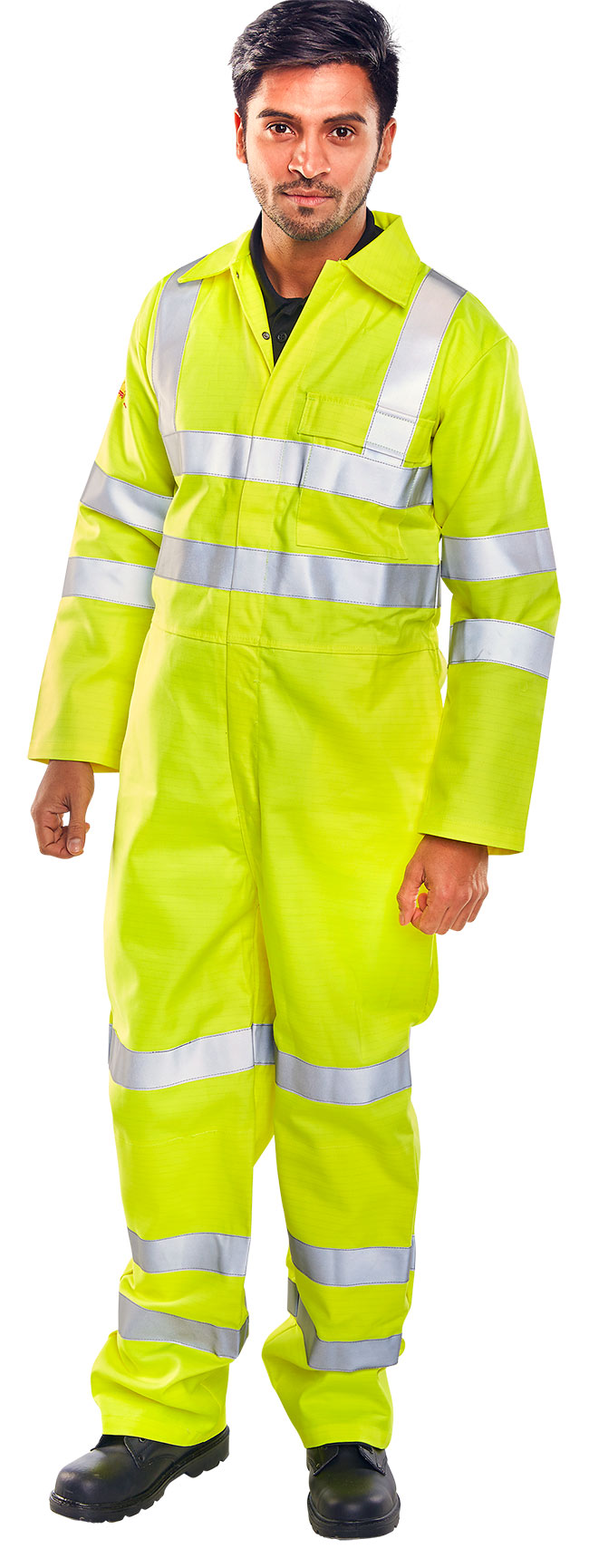 Beeswift Tesla Fire Retardant Hi-Vis Anti-Static Boilersuit. (Each)