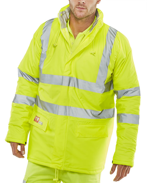 Beeswift Fire Retardant Hi-Vis Anti-Static Padded Jacket. (Each)