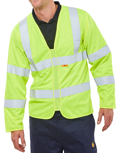 Beeswift Fire Retardant Hi-Vis Jerkin. (Each)