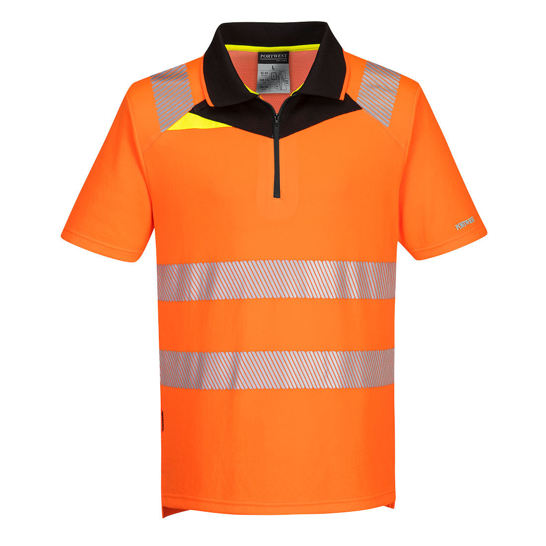Portwest DX4 Hi-Vis Zip Polo Shirt S/S- Style DX412