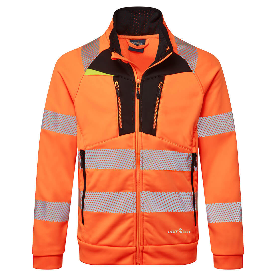 Portwest DX4 Hi-Vis Funnel Neck Zipped Sweatshirt- Style DX477