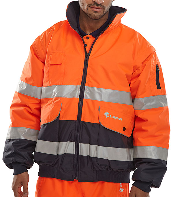 Beeswift Two-Tone Hi-Vis Europa Bomber Jacket. (Each)