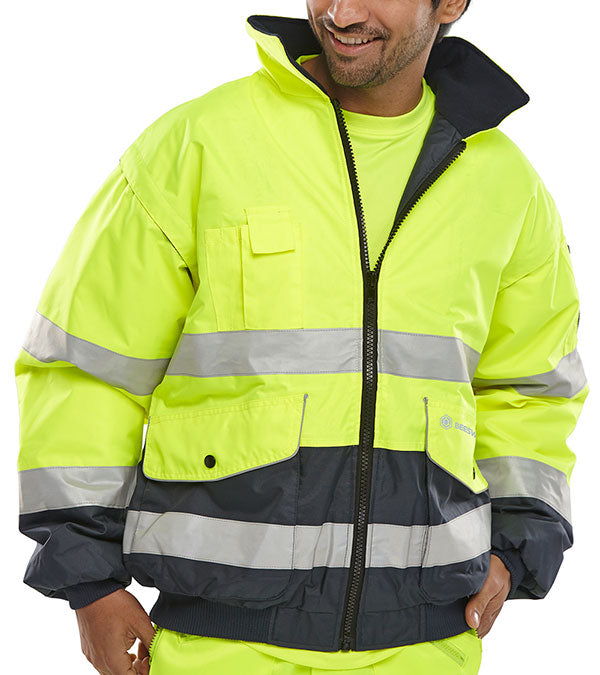 Beeswift Two-Tone Hi-Vis Europa Bomber Jacket. (Each)