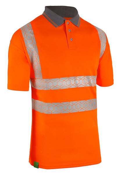 Beeswift Envirowear Hi-Vis Short Sleeve Recyclable Polo Shirt. (Each)