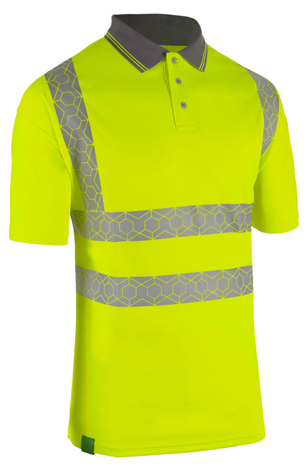 Beeswift Envirowear Hi-Vis Short Sleeve Recyclable Polo Shirt. (Each)