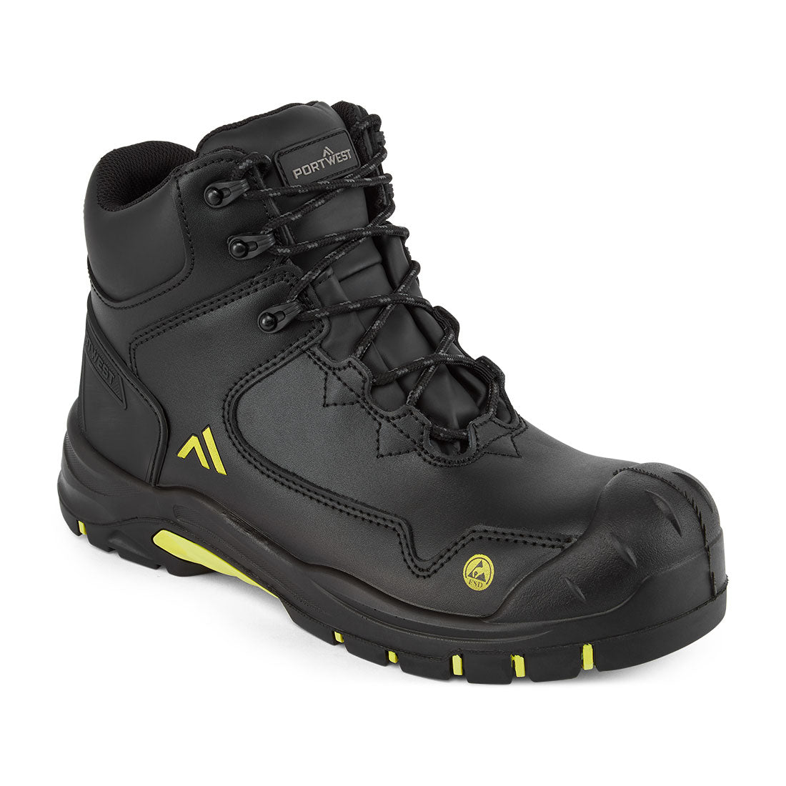 Portwest Composite Action Leather Mid Boot S3S ESD HRO SR SC FO- Style FC18