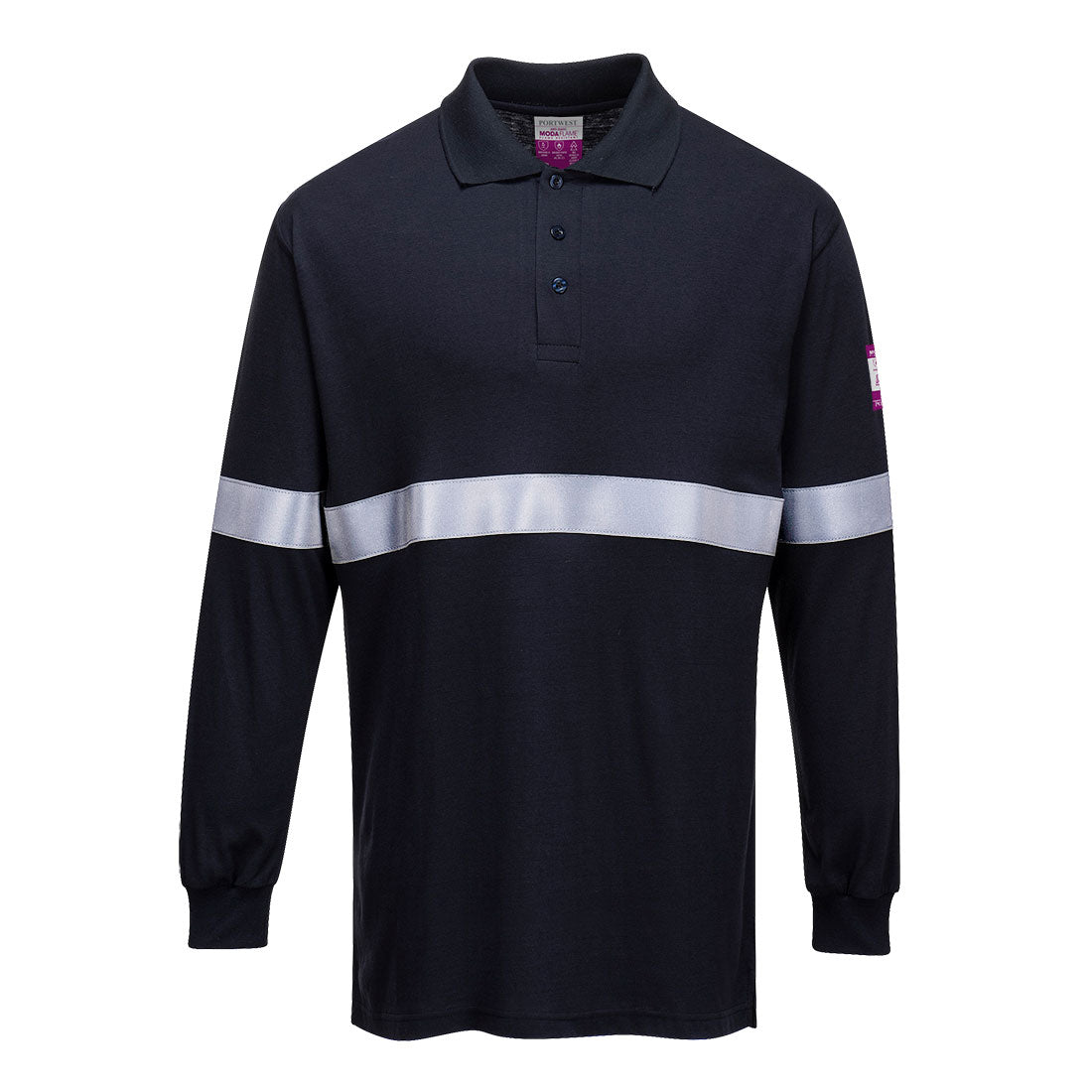 Portwest Modaflame Knit FR Long Sleeve Polo Shirt- Style FR03