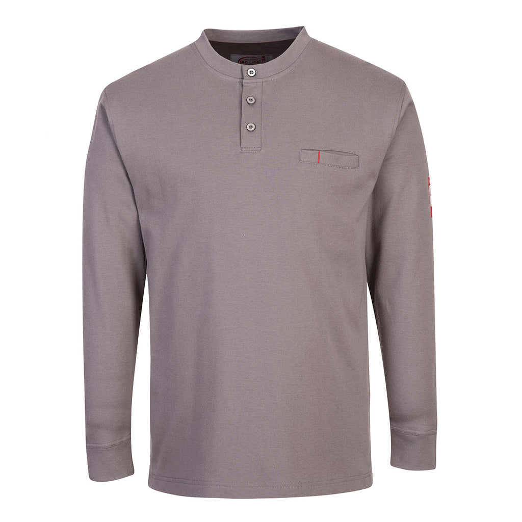Portwest Bizflame Knit FR Long Sleeve Henley- Style FR32