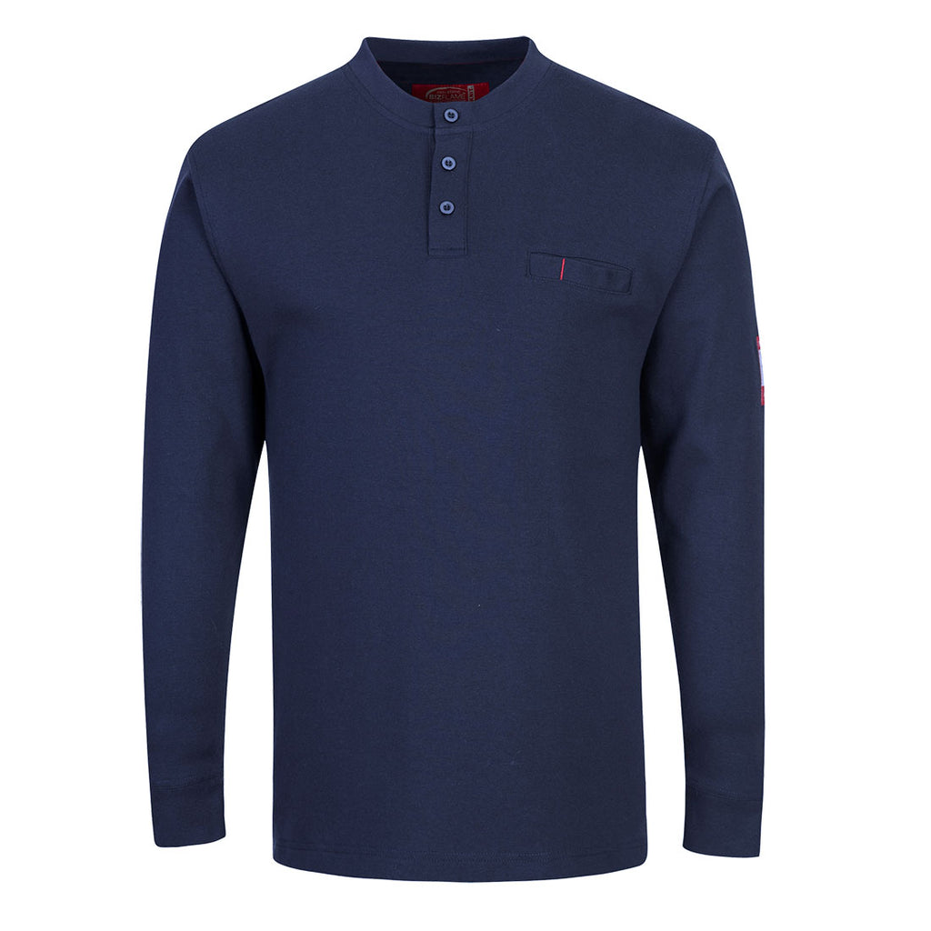 Portwest Bizflame Knit FR Long Sleeve Henley- Style FR32