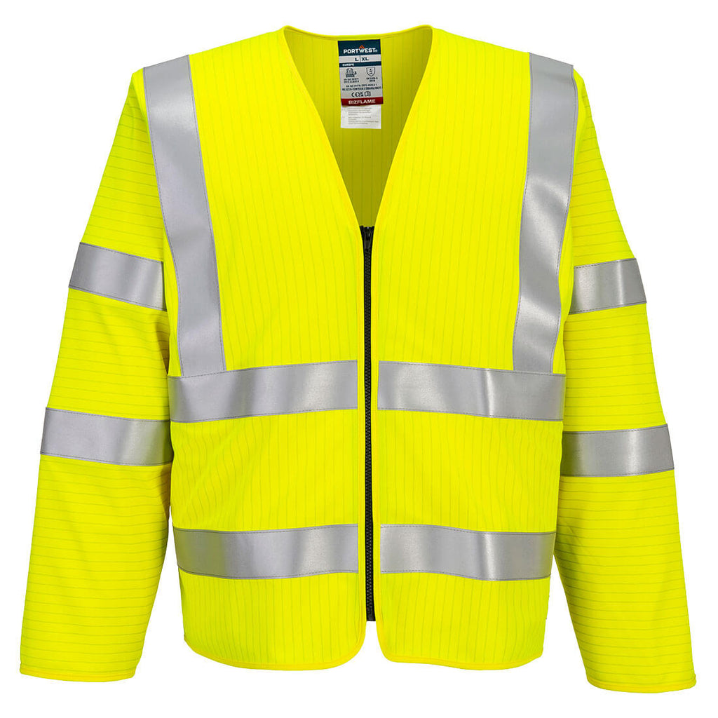 Portwest Bizflame Hi-Vis FR Long Sleeve Zip Vest- Style FR616