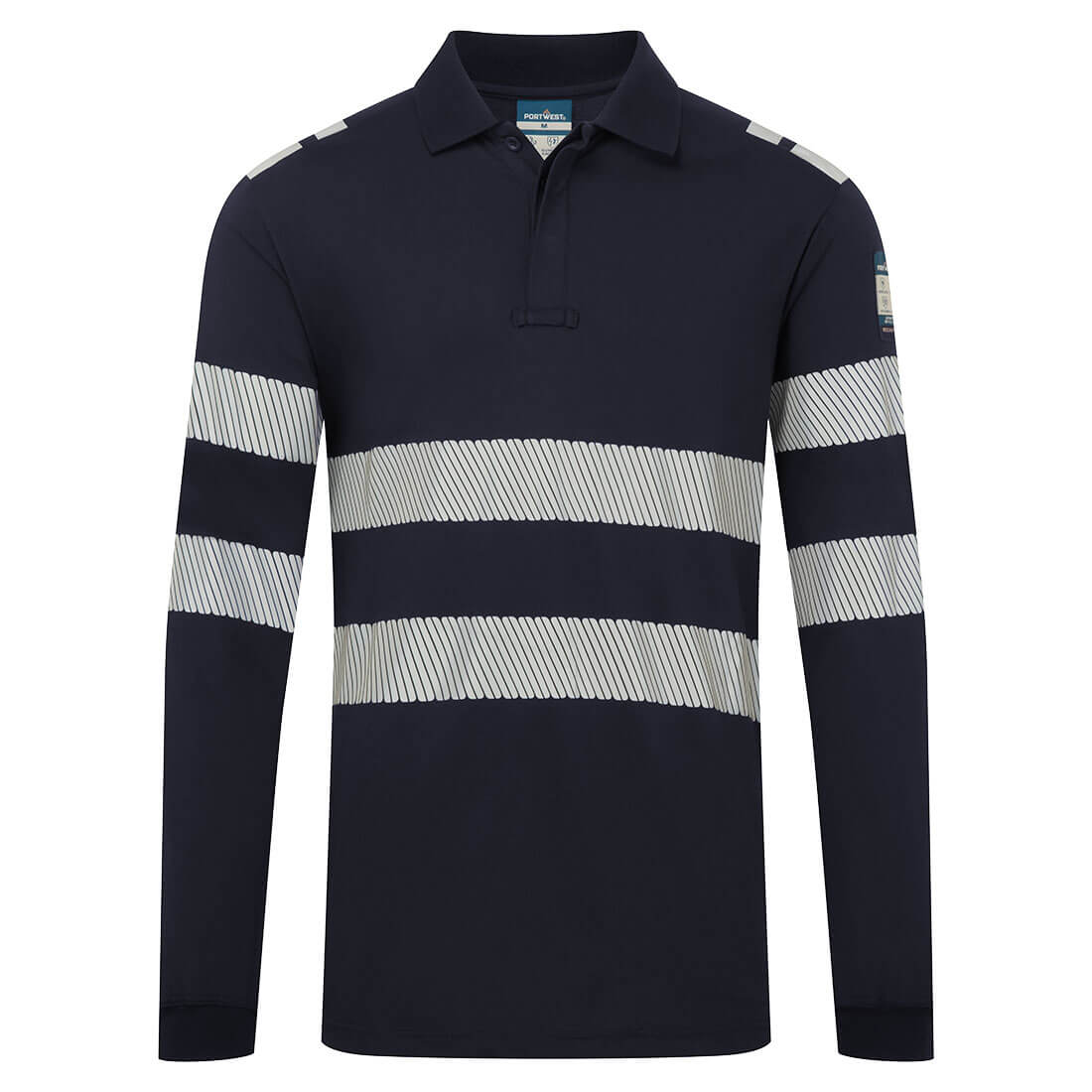 Portwest PW3 Modaflame Knit FR Long Sleeve Polo Shirt- Style FR733