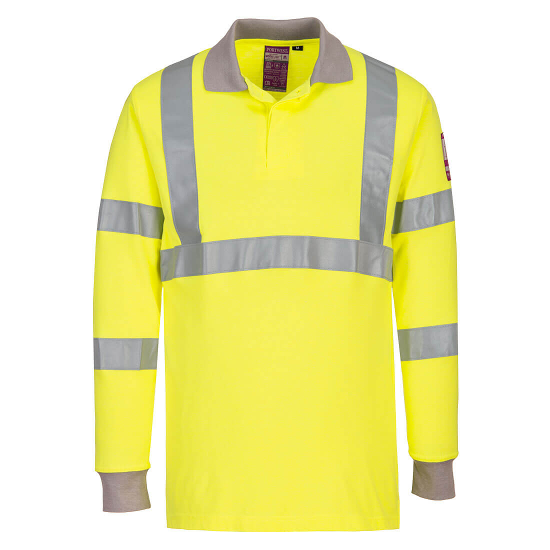 Portwest Modaflame Knit Hi-Vis FR Long Sleeve Polo Shirt- Style FR77