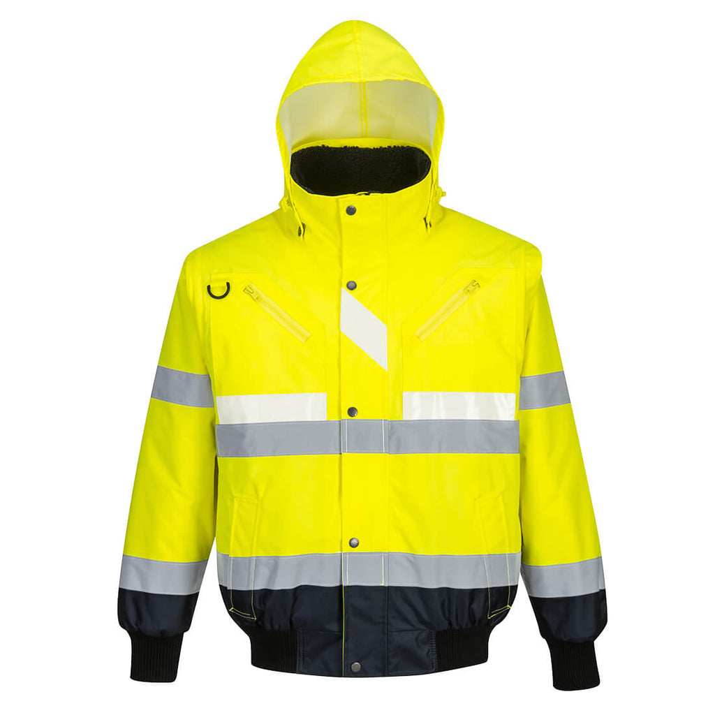 Portwest Glowtex Hi-Vis 3-in-1 Contrast Bomber Jacket - Style G465