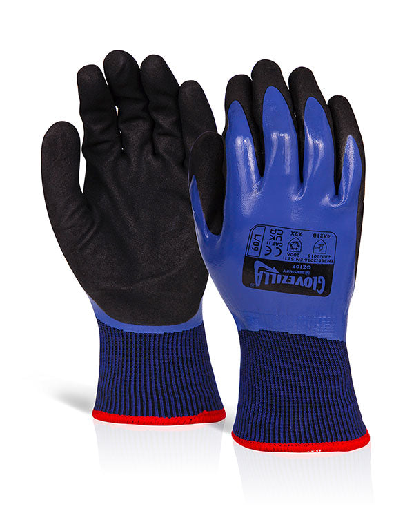 Glovezilla Waterproof Thermal Nitrile Gloves. (Per 10)