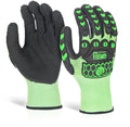 Beeswift Glovezilla Nitrile Palm Coated Hi-Vis Glow Gloves. (Pair)