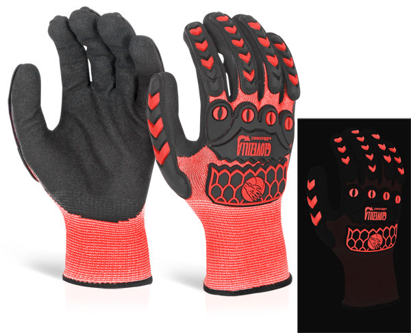 Beeswift Glovezilla Glow In The Dark Foam Nitrile Coated Gloves