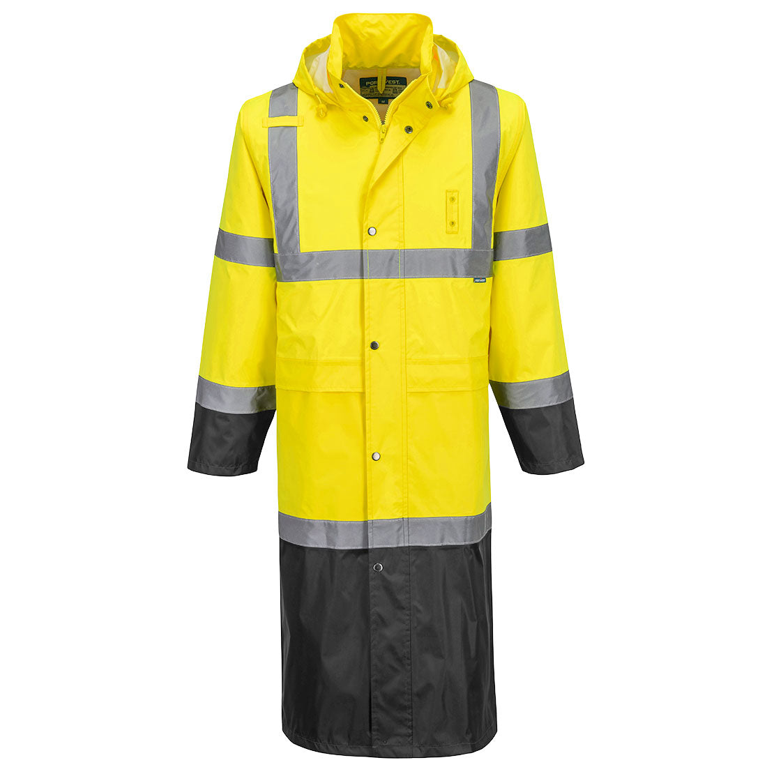 Portwest Hi-Vis Contrast Raincoat 122cm- Style H446