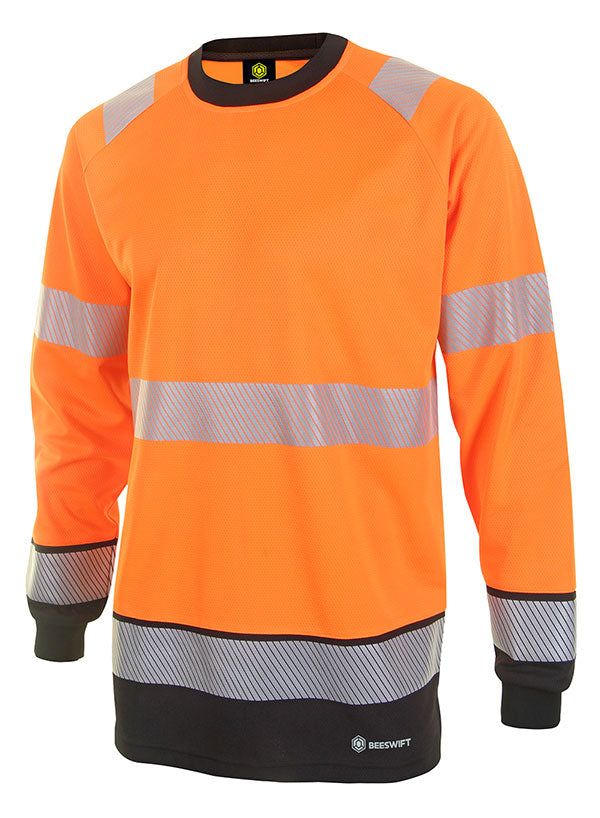Beeswift Deltic Hi-Vis Two-Tone Long Sleeve T-Shirt. (Each)