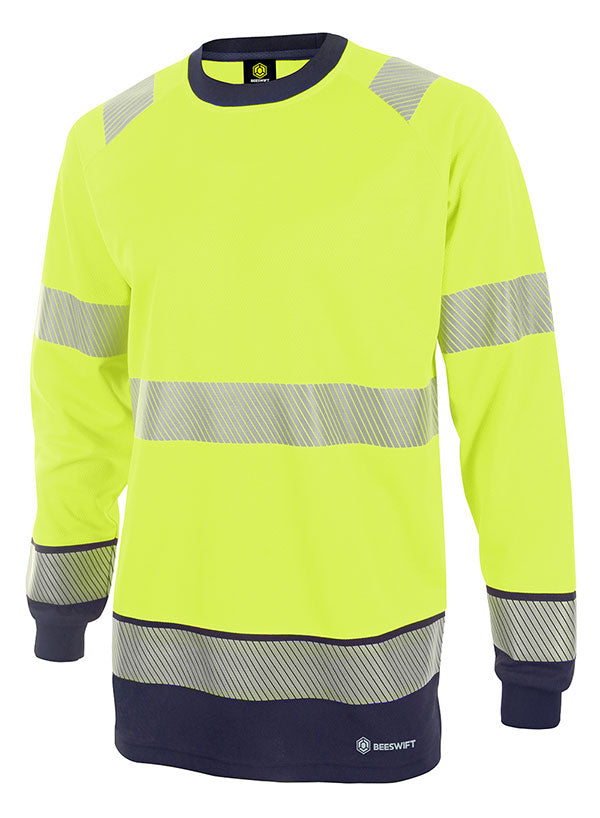 Beeswift Deltic Hi-Vis Two-Tone Long Sleeve T-Shirt. (Each)