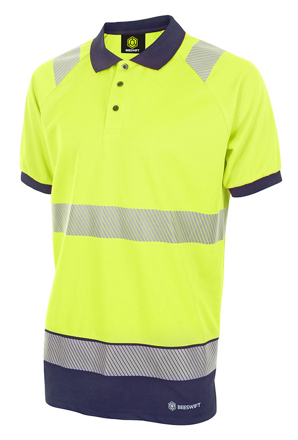 Beeswift Deltic Hi-Vis Two Tone Short Sleeve Polo Shirt. (Each)