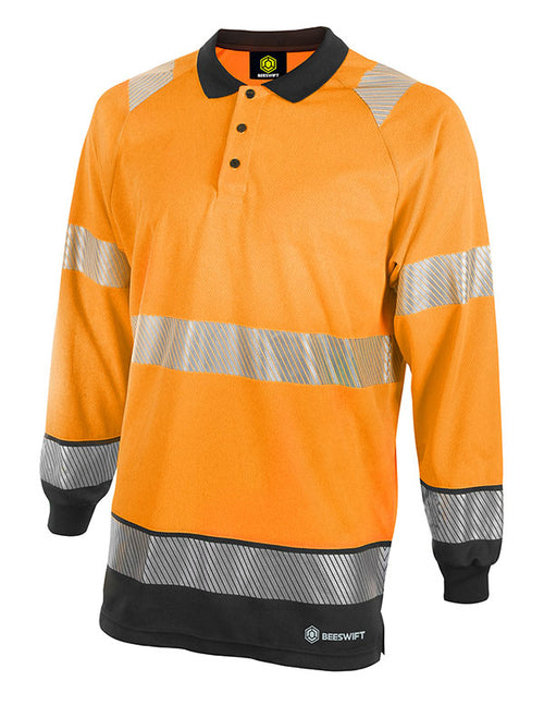 Beeswift Deltic Hi-Vis Two Tone Long Sleeve Polo Shirt. (Each)