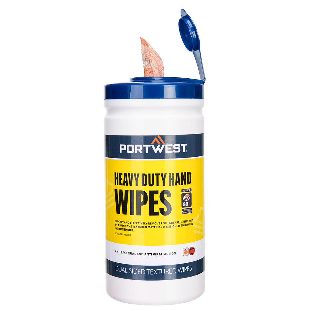 Portwest Heavy Duty Hand Wipes (80 Wipes)- Style IW30