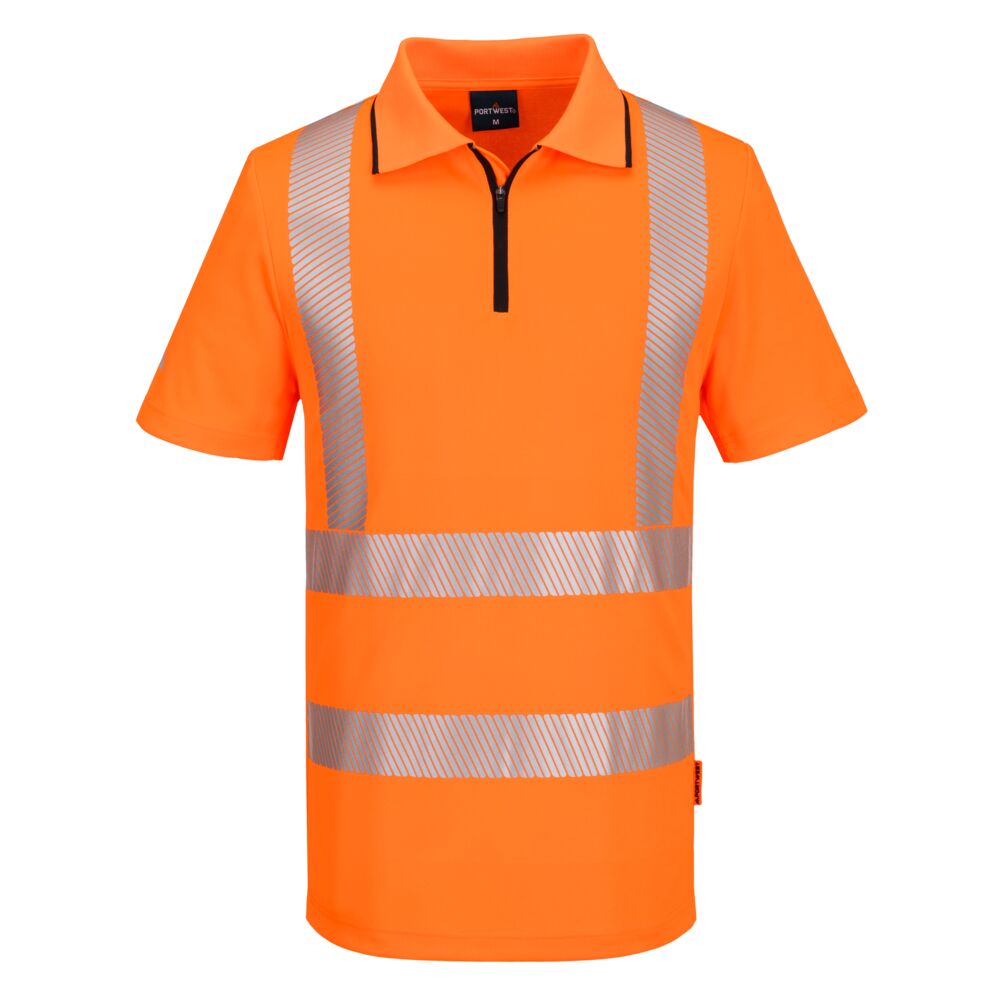 Portwest KX3 Sport Hi-Vis Zip Polo Shirt Short Sleeve - Style KX302