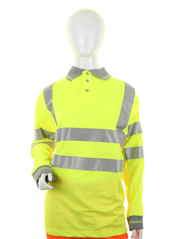 Beeswift Ladies Hi-Vis Long Sleeve Polo Shirt. (Each)