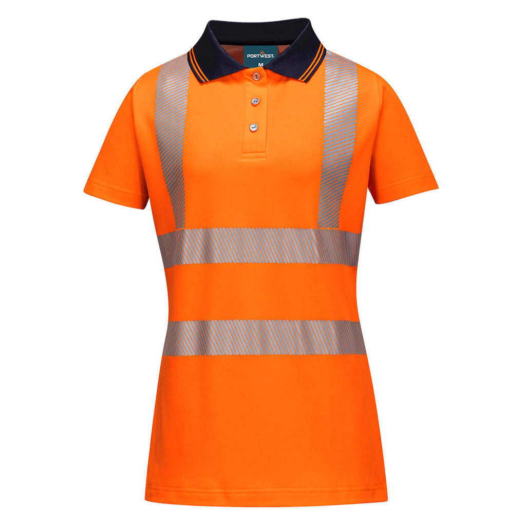Portwest Hi-Vis Women's Cotton Comfort Pro Polo Shirt S/S - Style LW72